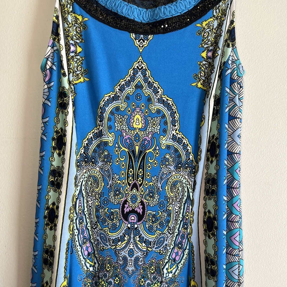 Sandra Darren Womens Sleeveless Pullover Dress Geometric Multicolor Size 6 - Picture 6 of 14